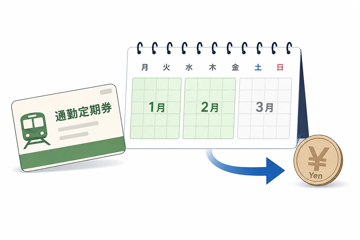 定期券払い戻しを月単位の使用期間と手数料から考える編集図解